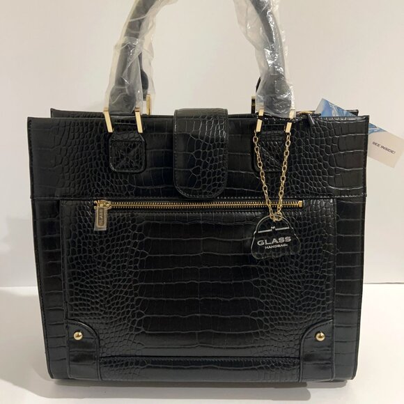 Glass Handbag Black Boss Lady Satchel - Picture 1 of 5